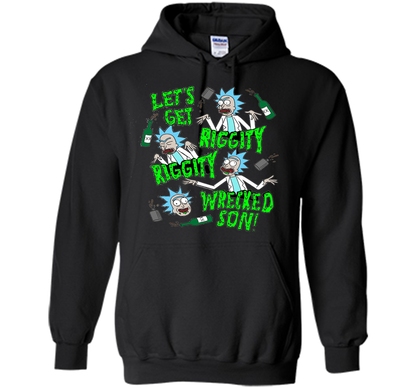 Rick &amp; Morty Riggity Riggity Wrecked shirt Black