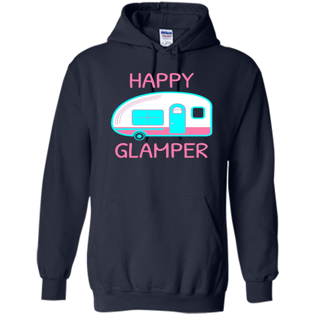 Happy Glamper - Glamping Camping Gift Idea T-Shirt Navy