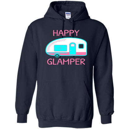 Happy Glamper - Glamping Camping Gift Idea T-Shirt Navy