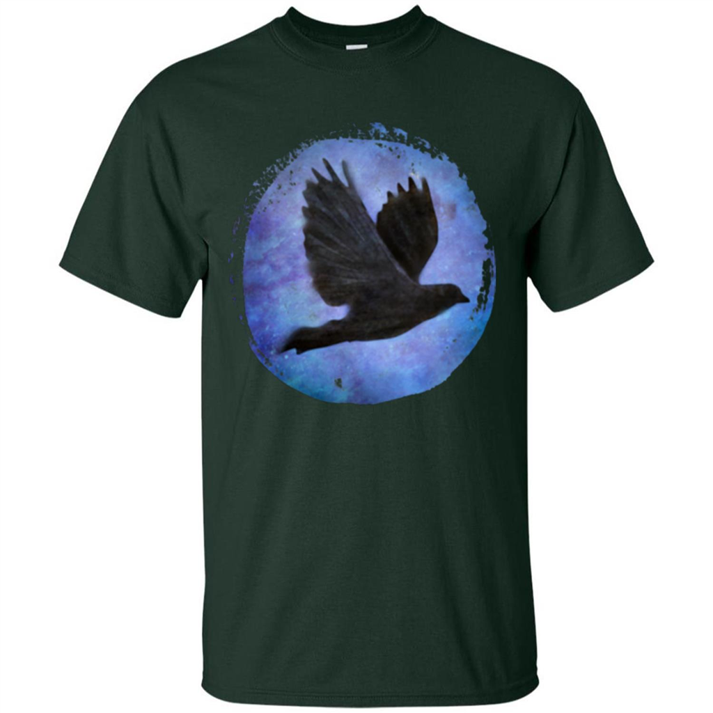 Raven In Flight T-shirt Forest Green