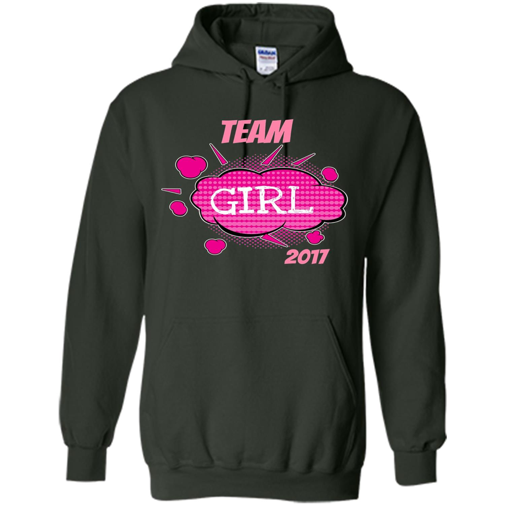 Team Girl Baby Shower Gender Reveal Party Cute Pink T-shirt Forest Green