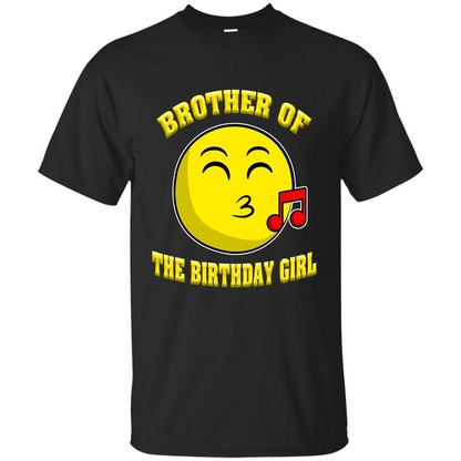 Brother Of The Birthday Girl Emoji T-shirt Black
