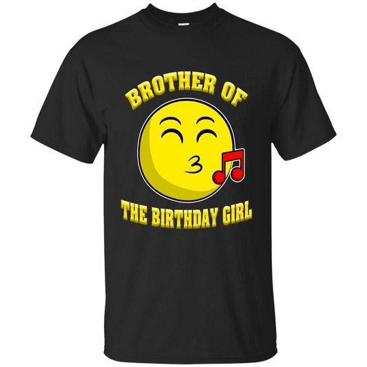 Brother Of The Birthday Girl Emoji T-shirt Black