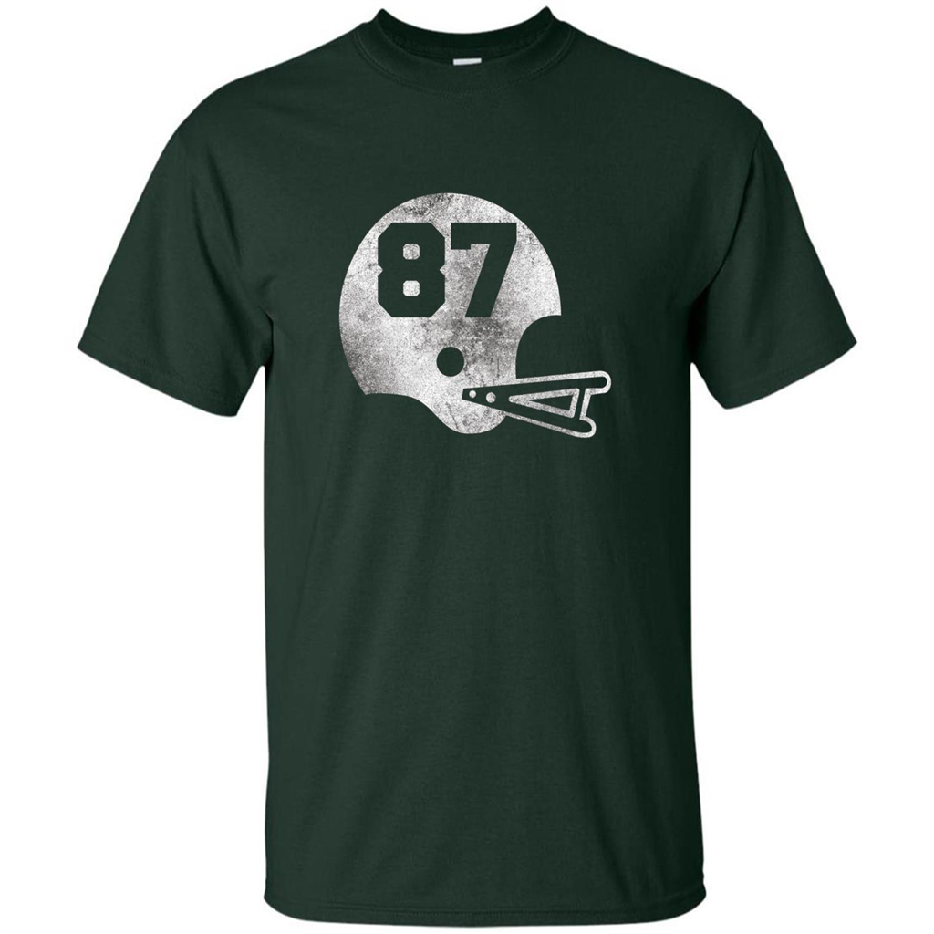 Football Number 87 T-Shirt Player Number Forest Green