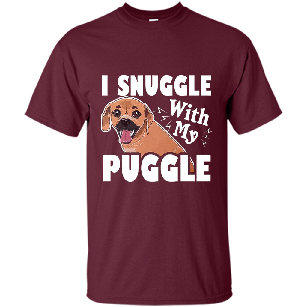 Puggle T-Shirt I Snuggle With My Puggle Maroon