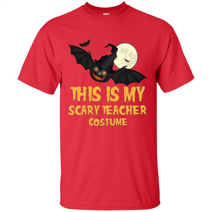 Funny Halloween Teacher T-shirt This is My Scary Teacher Costume Red