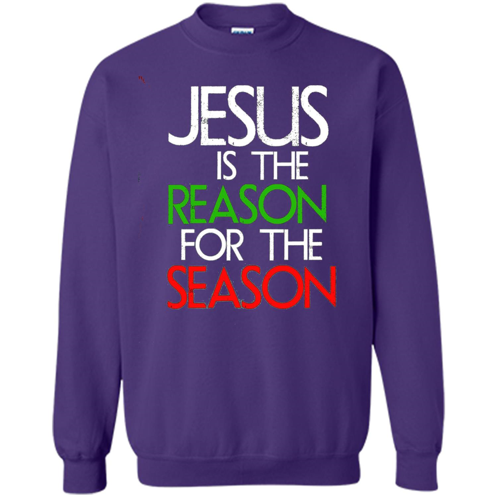 Jesus Is The Reason For The Season Christmas Christian T-Shirt Purple