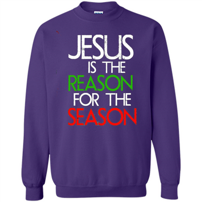 Jesus Is The Reason For The Season Christmas Christian T-Shirt Purple