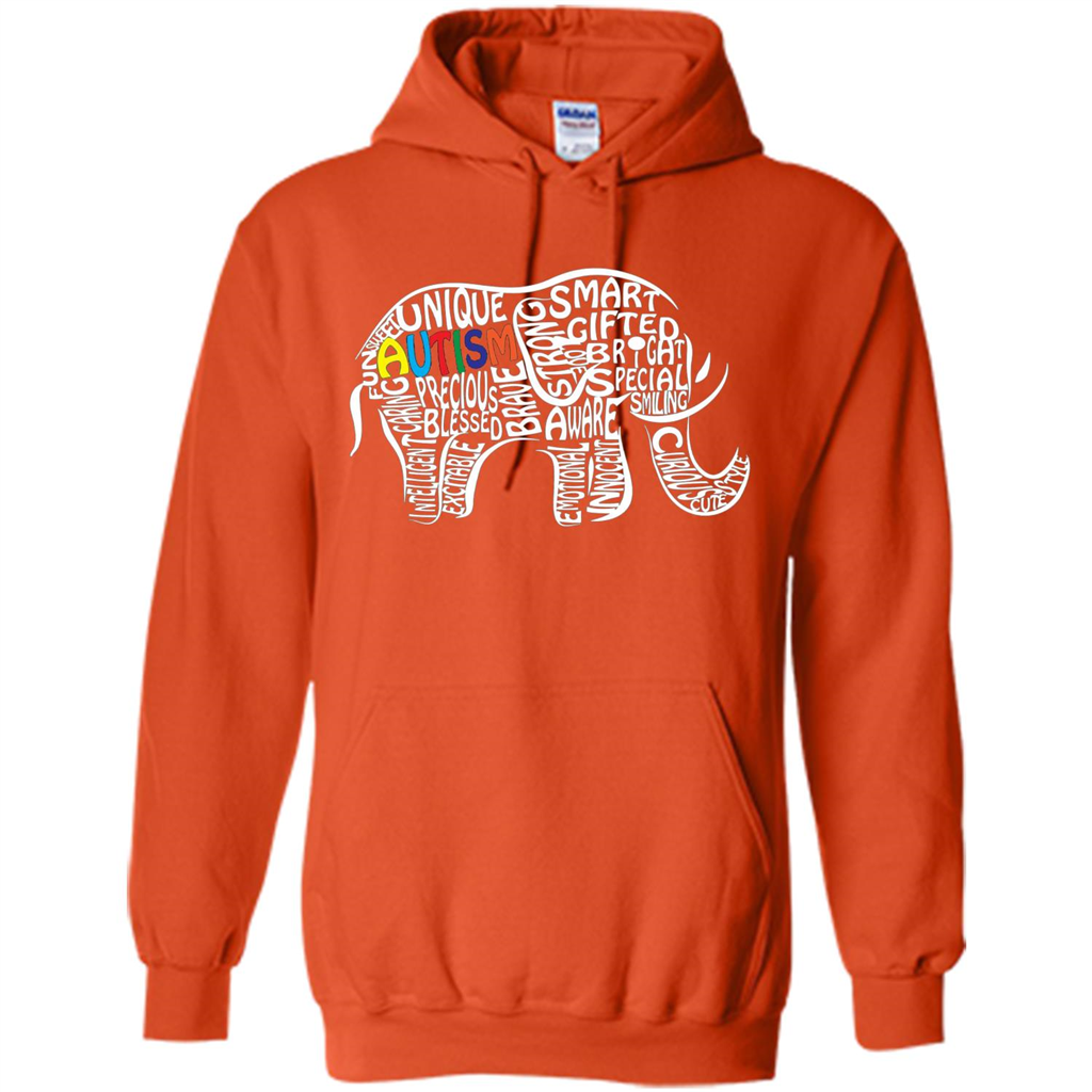 Autism Awareness Elephant T-shirt Orange