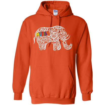 Autism Awareness Elephant T-shirt Orange