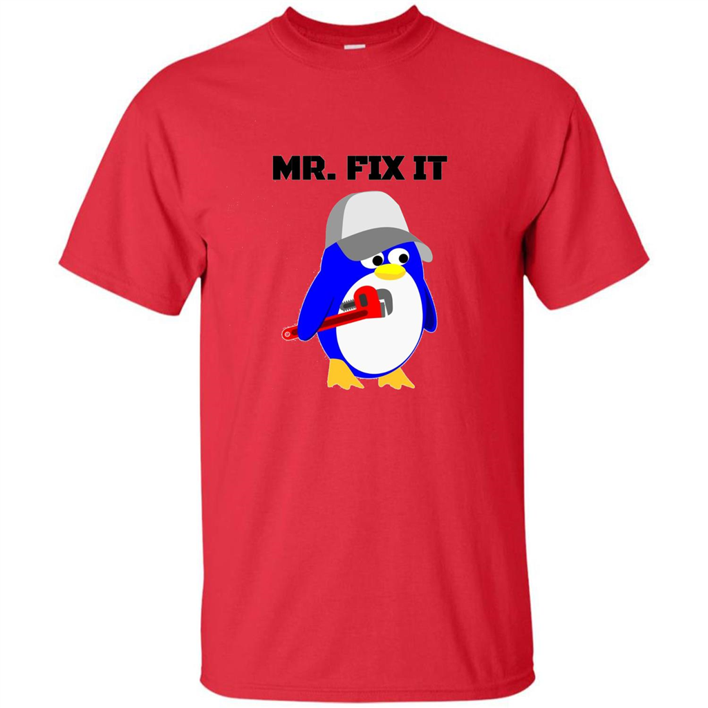 Mr. Fix it Penguin T-shirt Red
