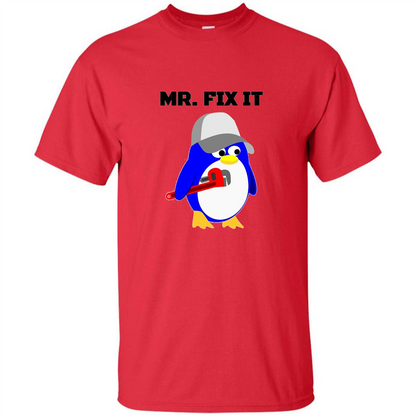 Mr. Fix it Penguin T-shirt Red