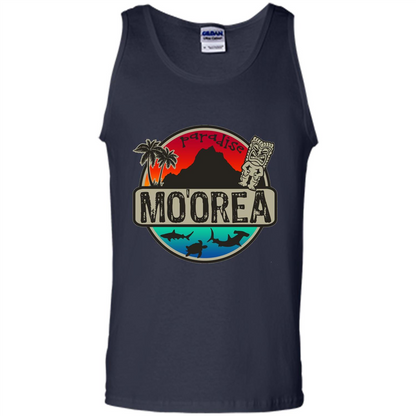Moorea Paradise Tropical T-shirt - Moorea Tahiti Navy