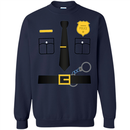 Policeman Costume T-Shirt Halloween Outfit T-shirt Navy