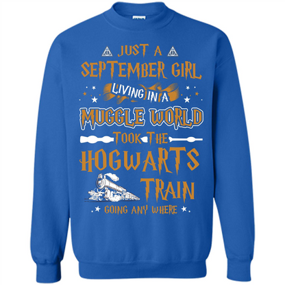 Harry Potter T-shirt Just A September Girl Living In A Muggle World