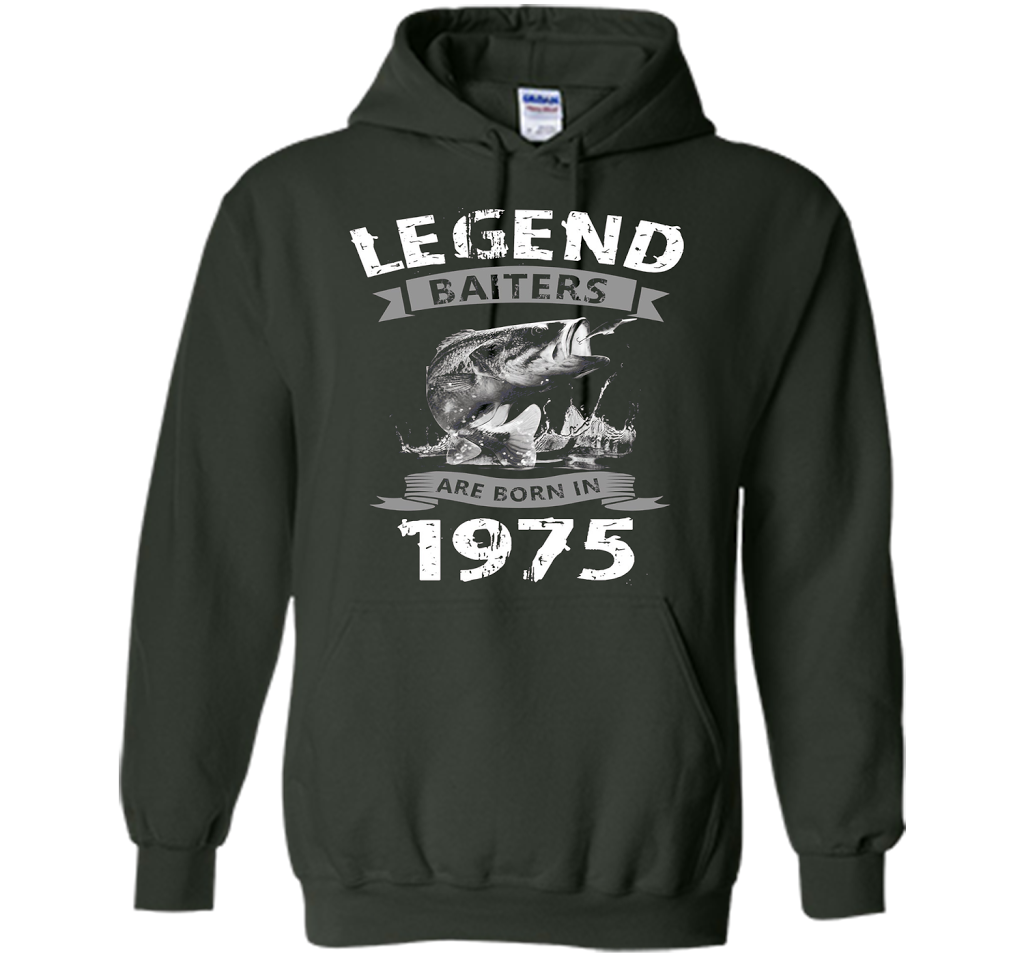 Mens 42nd Years Old 1975 Birthday Gift Idea Tshirt for Fishing shirt Forest Green