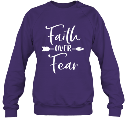 Faith Over Fear Shirt Sweatshirt Sweatshirt Purple