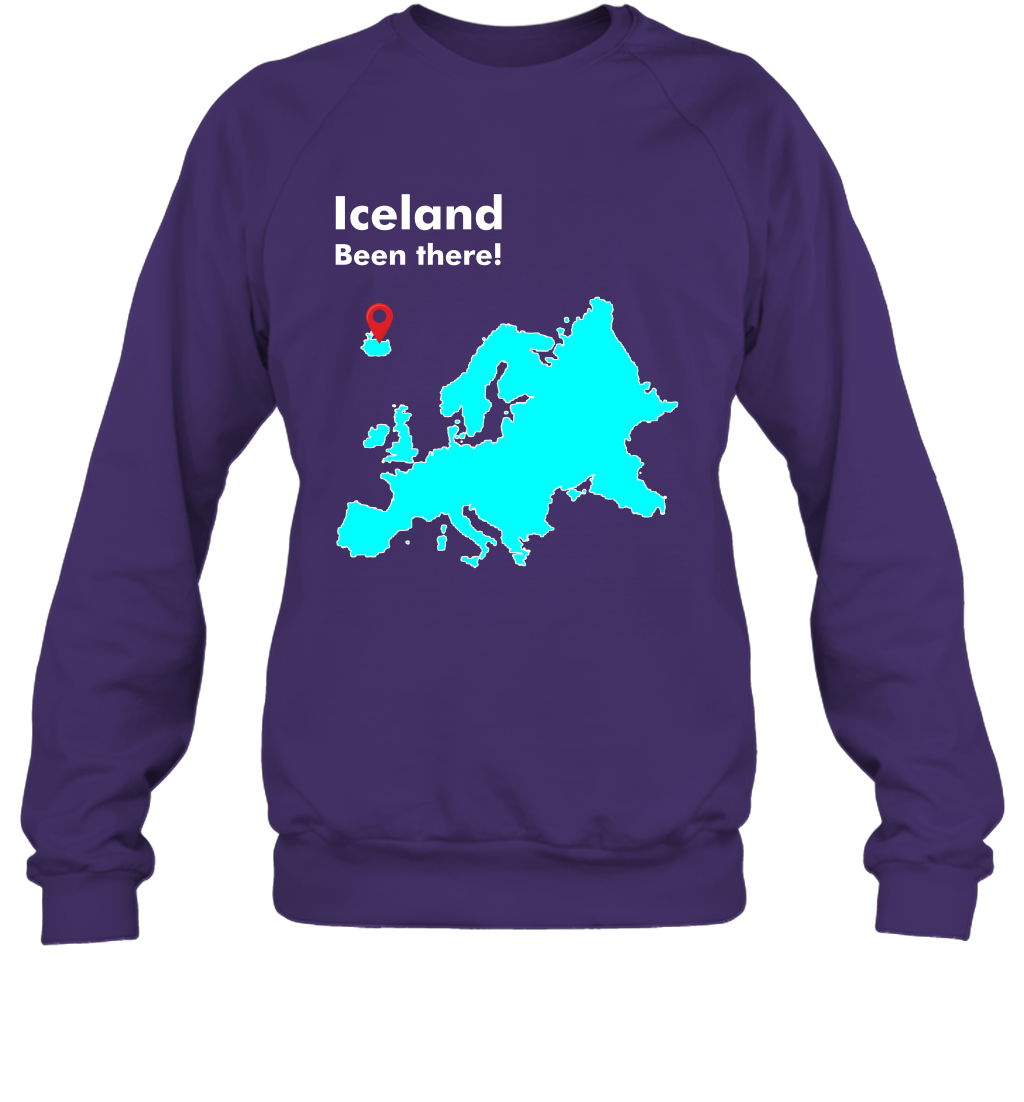 Iceland Been There Map Shirt Sweatshirt Sweatshirt Purple