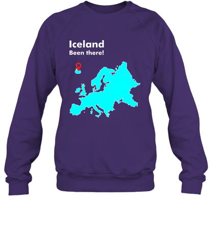 Iceland Been There Map Shirt Sweatshirt Sweatshirt Purple