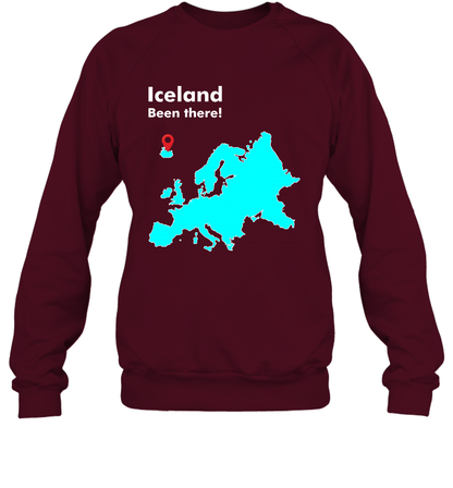 Iceland Been There Map Shirt Sweatshirt Sweatshirt Maroon