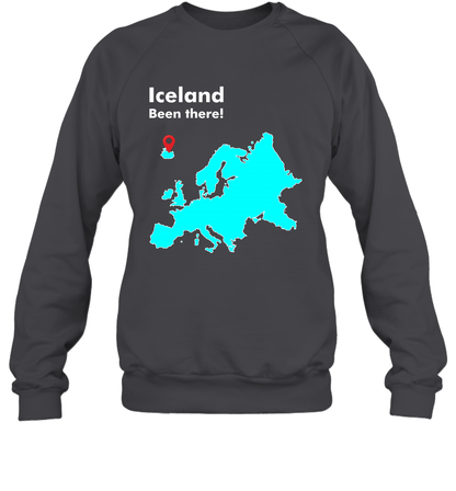 Iceland Been There Map Shirt Sweatshirt Sweatshirt Dark Heather