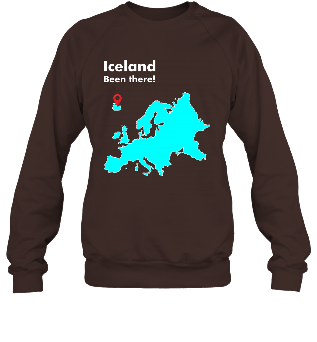 Iceland Been There Map Shirt Sweatshirt Sweatshirt Dark Chocolate