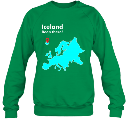 Iceland Been There Map Shirt Sweatshirt Sweatshirt Irish Green