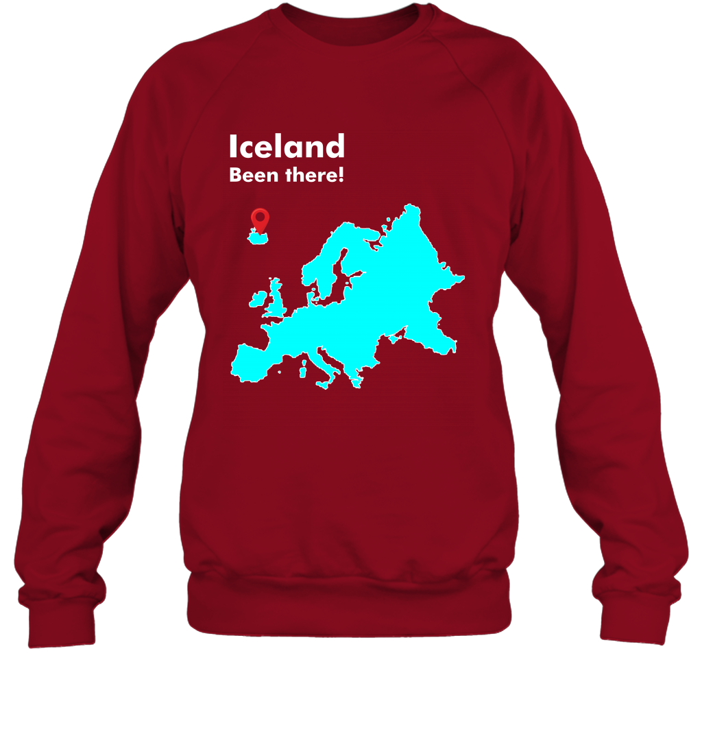 Iceland Been There Map Shirt Sweatshirt Sweatshirt Cardinal Red