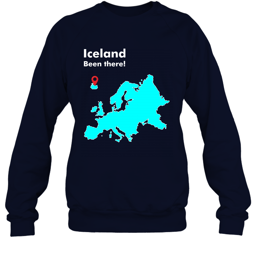 Iceland Been There Map Shirt Sweatshirt Sweatshirt Navy