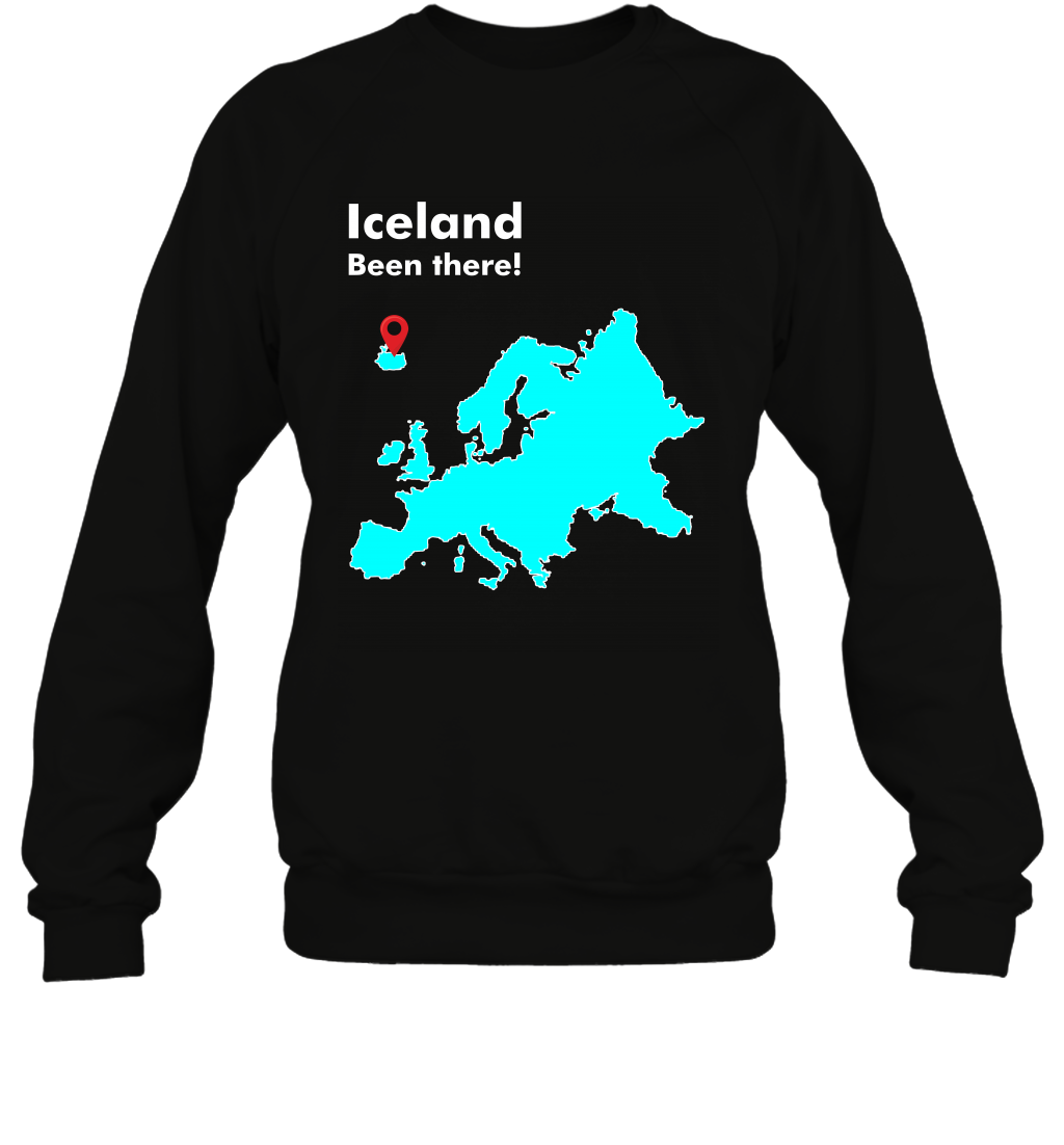Iceland Been There Map Shirt Sweatshirt Sweatshirt Black