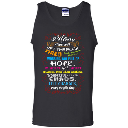 Mommy T-shirt Mom Emotional Yet The Rock Tired Black