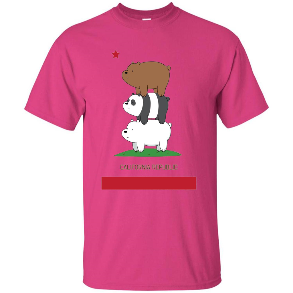 CN We Bare Bears California Flag Stack T-shirt Heliconia