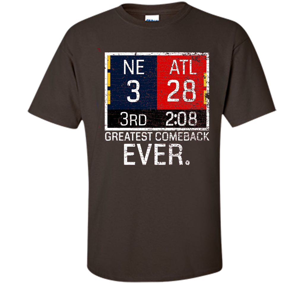 New England 3 - Atlanta 28 T-shirt - Greatest Comeback Ever T-shirt Dark Chocolate