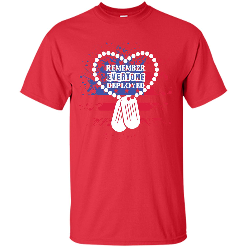 Military T-shirt RED Remember Everyone Deployed Red