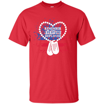 Military T-shirt RED Remember Everyone Deployed Red