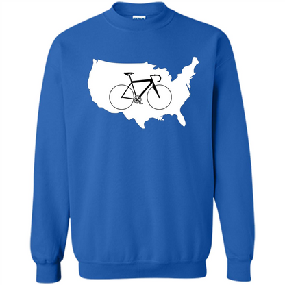 Bicycle America T-shirt USA States Road Bike Royal