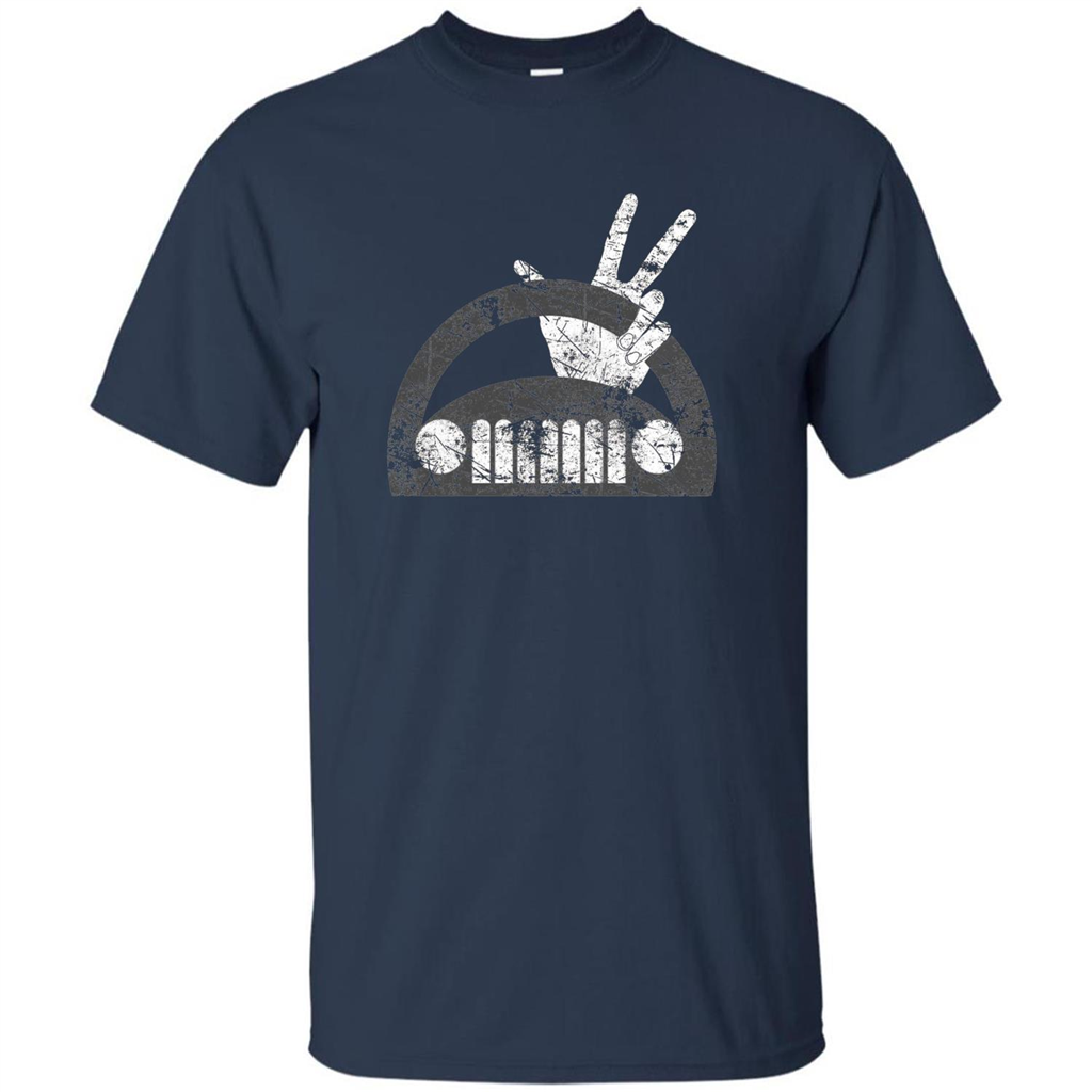The Jeep Wave You Get It or You Don't Distressed T-Shirt Navy