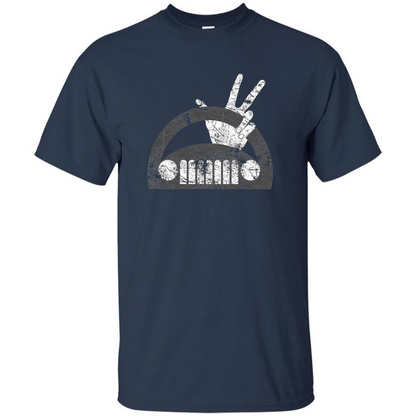 The Jeep Wave You Get It or You Don't Distressed T-Shirt Navy
