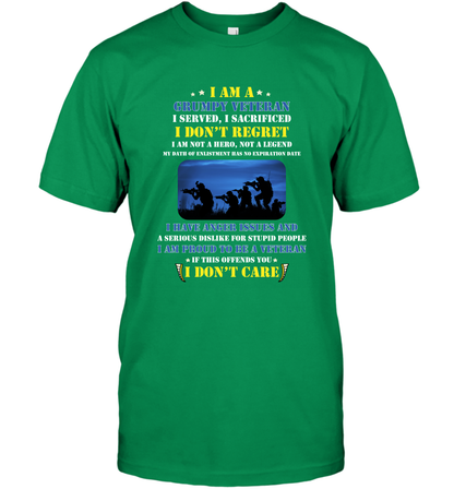 I Am A Grumpy Veteran I Served I Sacrificed I Dont Regret Shirt T-Shirt Irish Green