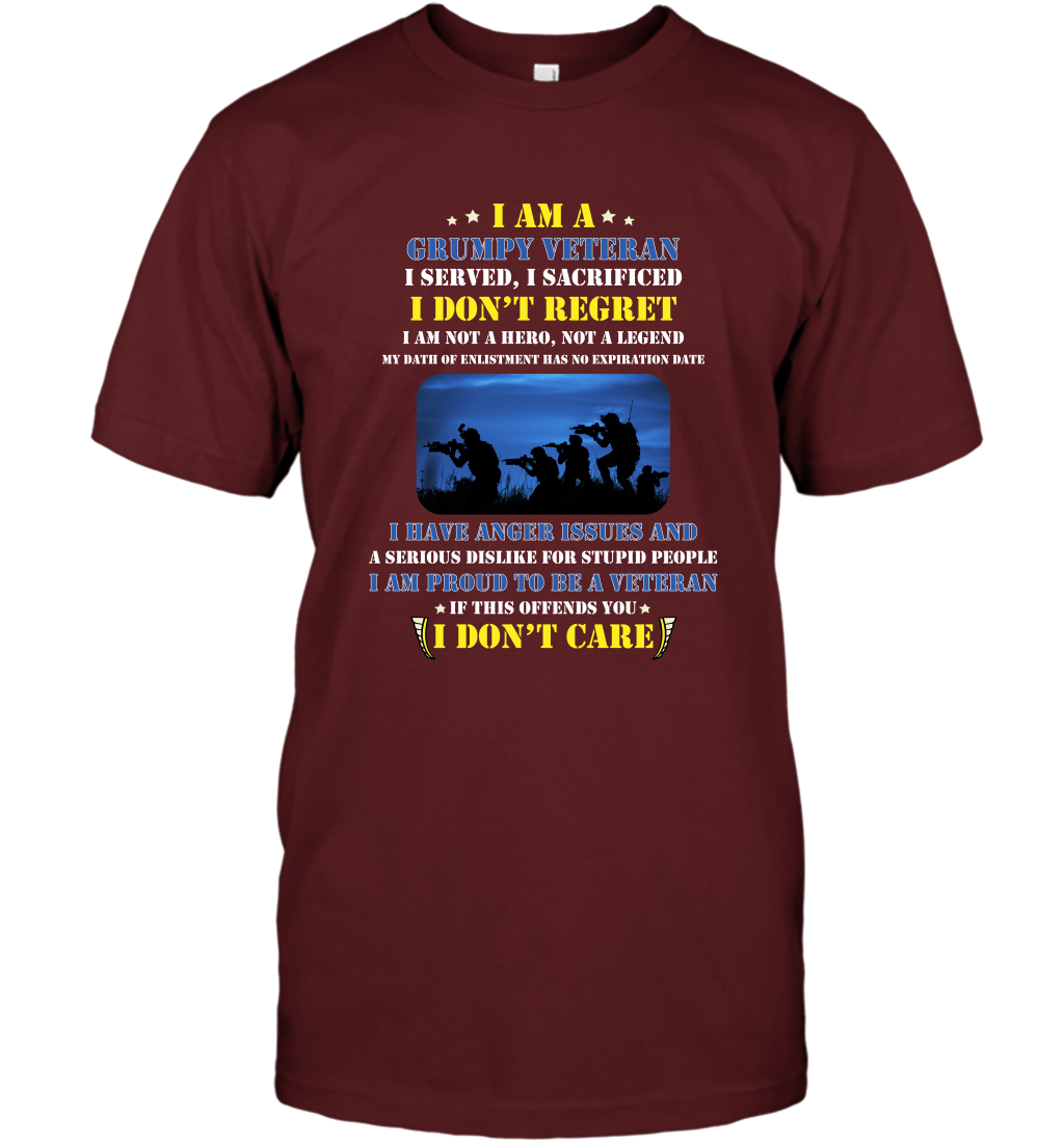 I Am A Grumpy Veteran I Served I Sacrificed I Dont Regret Shirt T-Shirt Cardinal