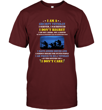 I Am A Grumpy Veteran I Served I Sacrificed I Dont Regret Shirt T-Shirt Cardinal
