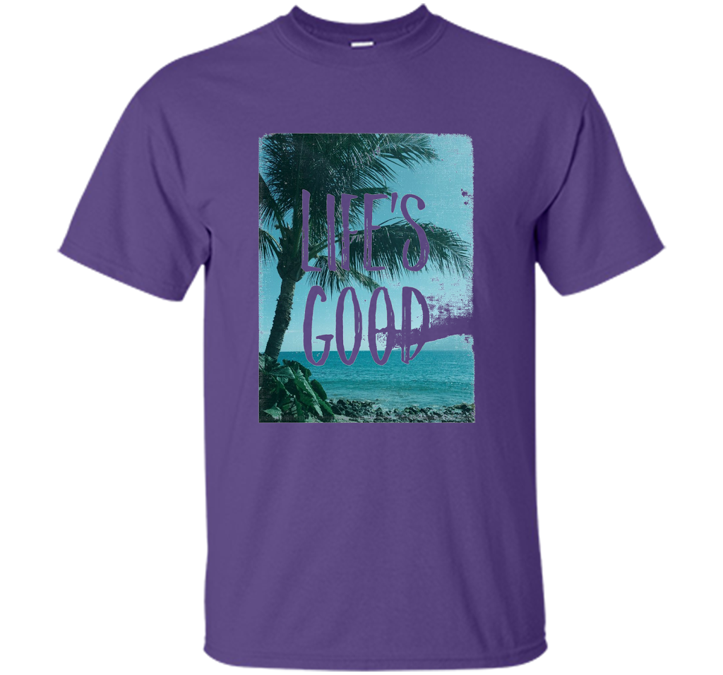 Life's Good Palm Tree T-Shirt cool shirt Purple