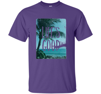 Life's Good Palm Tree T-Shirt cool shirt Purple