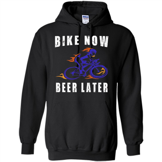 Bike Now Beer Later T-shirt Black