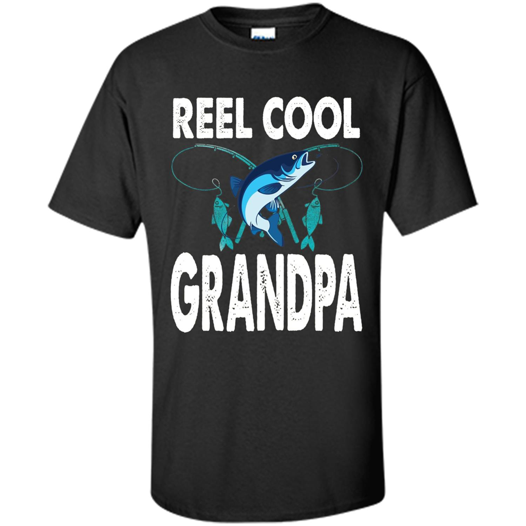 Fathers Day T-shirt Reel Cool Grandpa Black