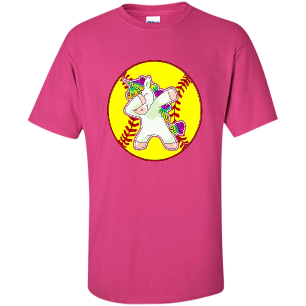 Unicorn Dabbing Softball T-shirt Heliconia