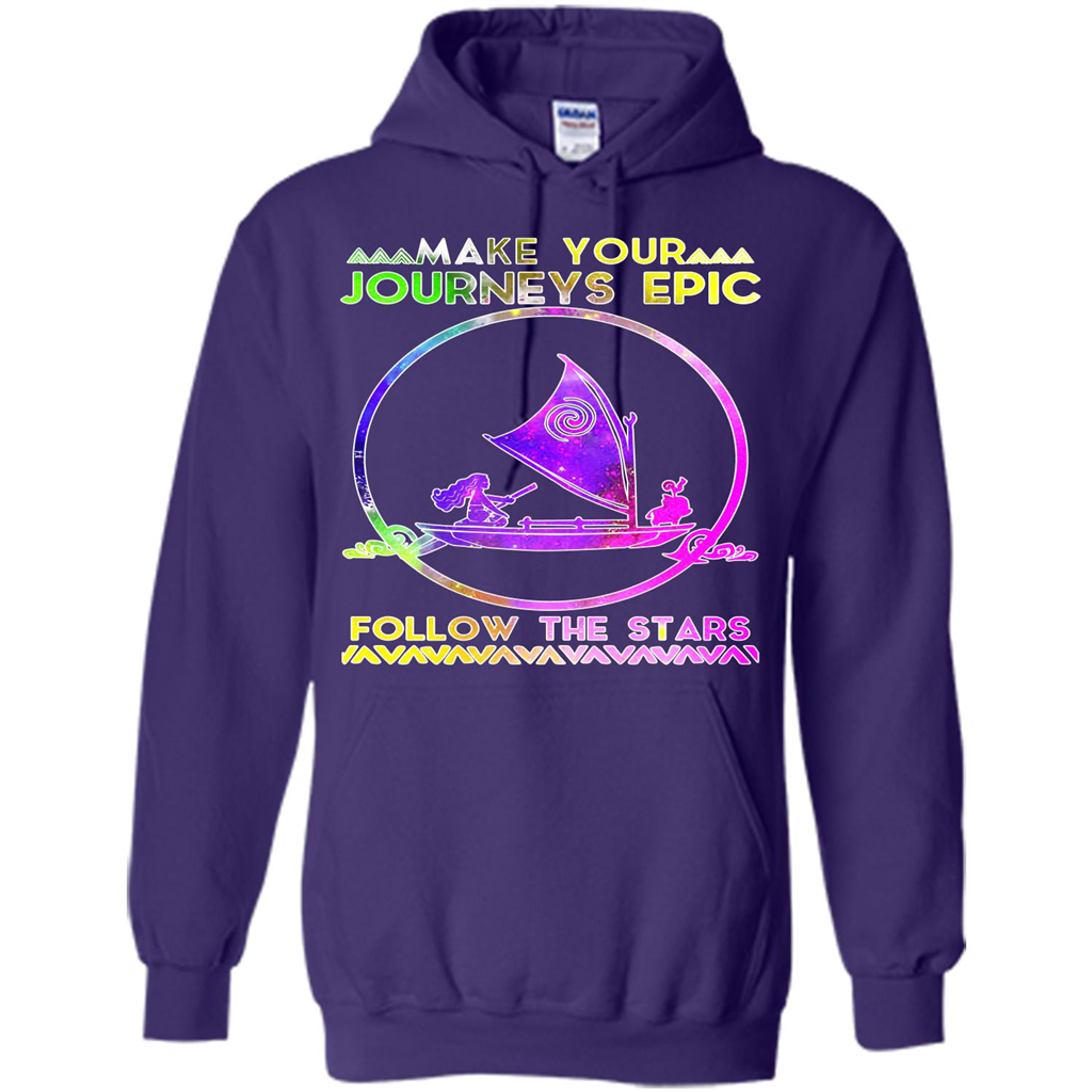 Movie T-shirt Make Your Journeys Epic Follow The Stars Purple
