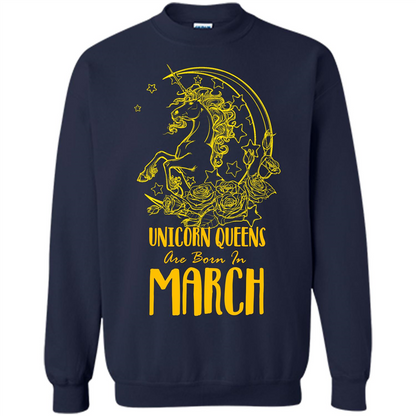 March Unicorn T-shirt Unicorn Queens Are Born In March Navy