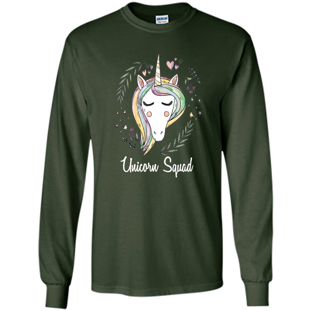 Unicorn Squad Funny T-shirt Cute Unicorn Forest Green