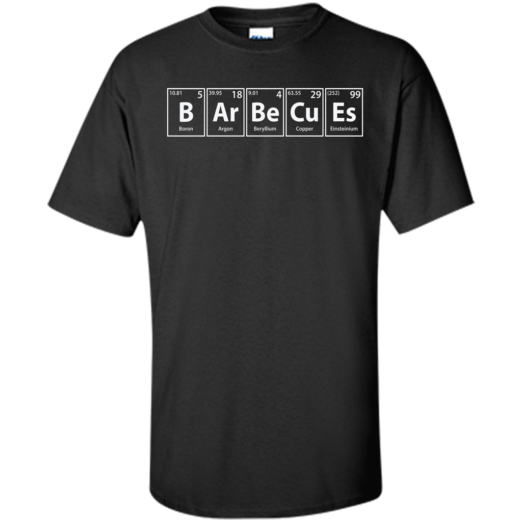 Barbecues (B-Ar-Be-Cu-Es) Funny Elements Spelling T-Shirt Black